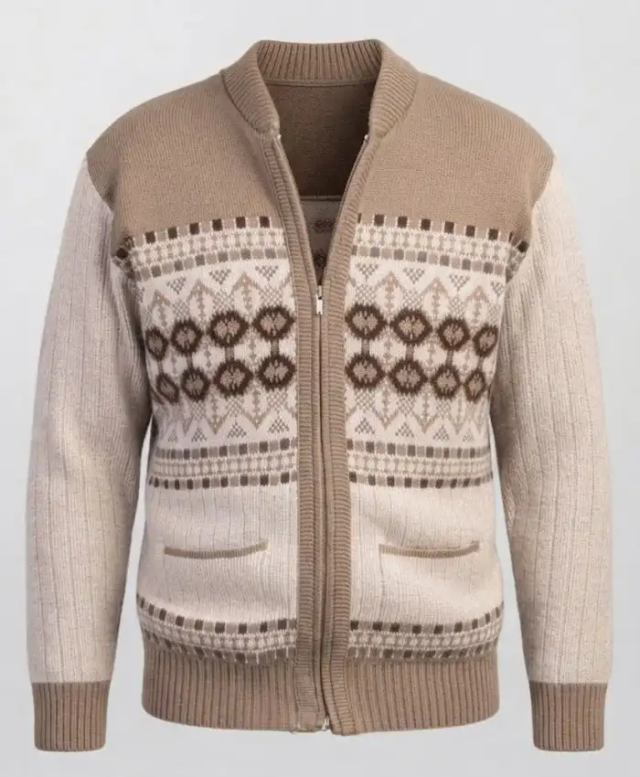 Men's Classic Full Zip Jacquard Cardigan
