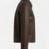 Classic Harrington Brown Leather Jacket