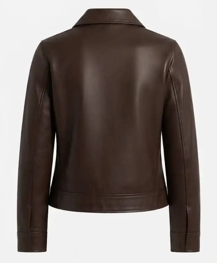 Classic Harrington Brown Leather Jacket