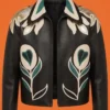 Harry Styles White And Teal Floral Miu Miu Leather Jacket