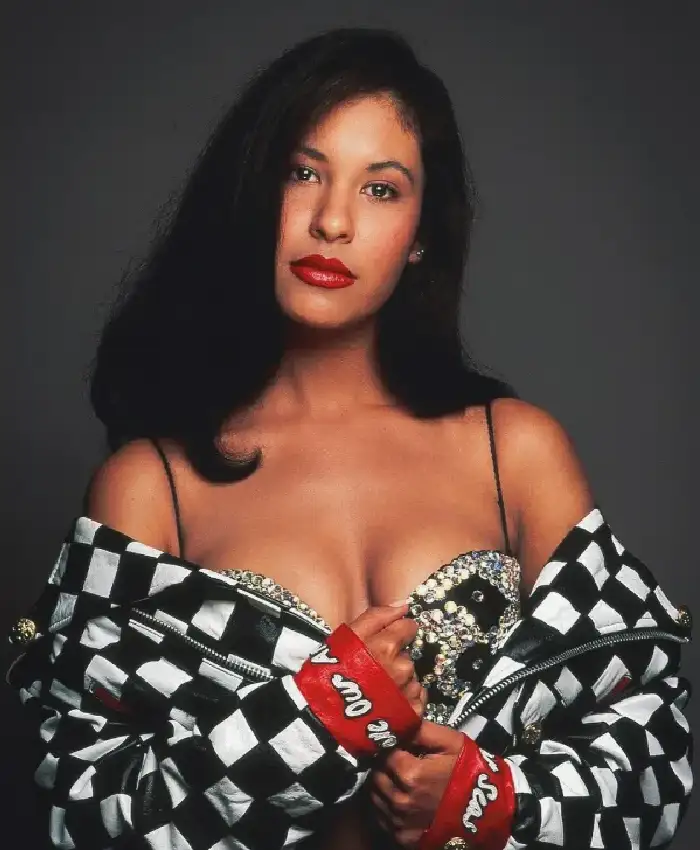 Selena Quintanilla Checkered Vegan Leather Jacket