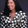 Selena Quintanilla Checkered Vegan Leather Jacket