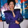 Selena Quintanilla Purple Diamond Quilted Cropped Jacket