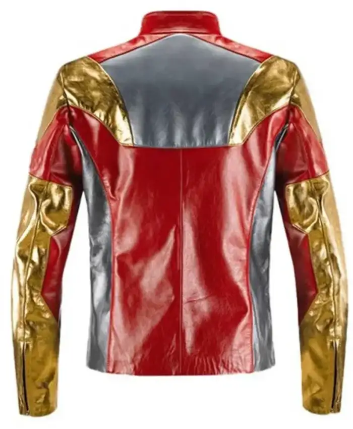 Iron Man Red Golden Genuine Leather Jacket