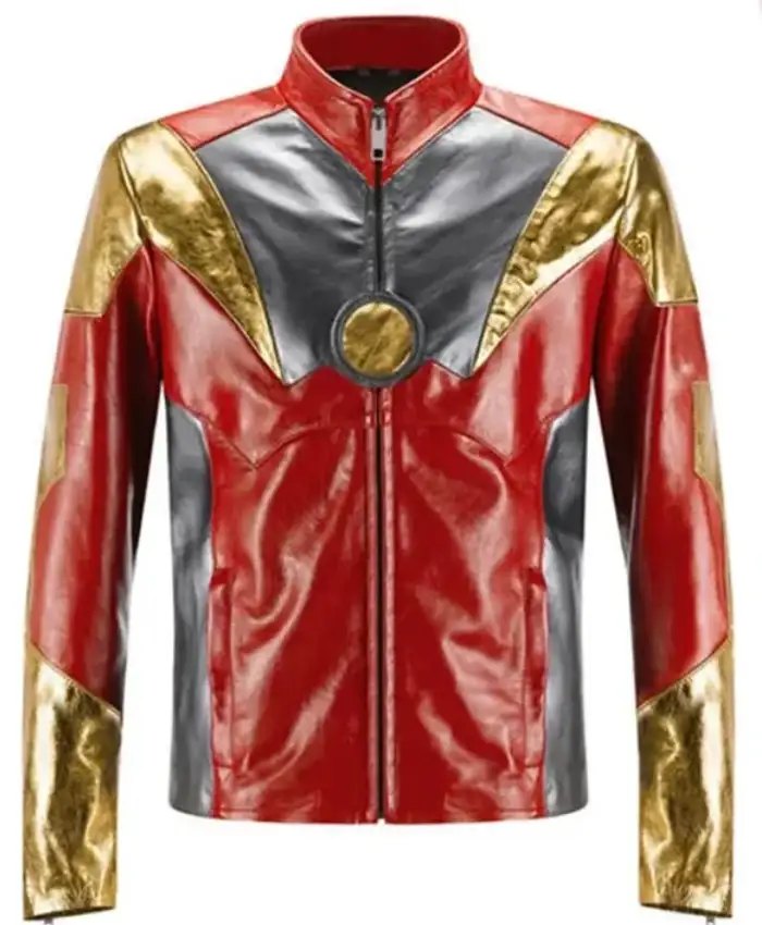 Iron Man Red Golden Genuine Leather Jacket