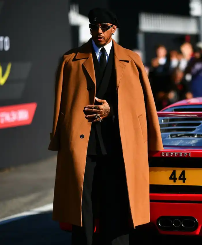 2026 Grand Prix Lewis Hamilton Brown Coat