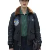 Silo S03 Jessica Brown Findlay Flight Leather Bomber Jacket