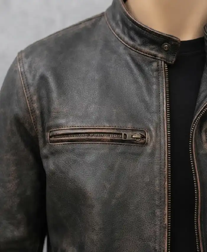 Men's Cafe Racer Real Vintage Leather Jacket