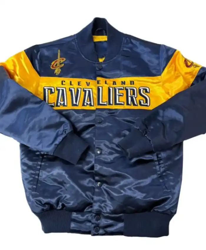 Cleveland Cavaliers Back Patch Navy Satin Jacket
