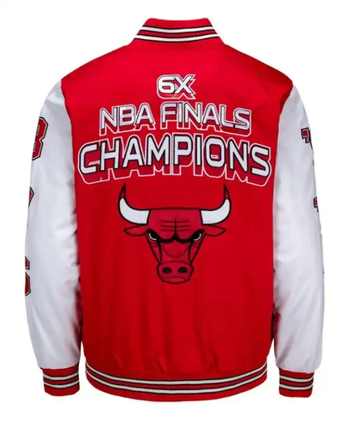 Chicago Bulls 6 Championship Years Red and White Jacket