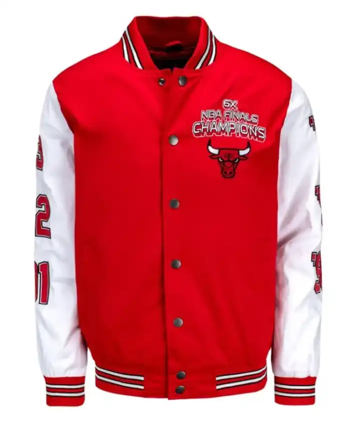 Chicago Bulls 6 Championship Years Red and White Jacket