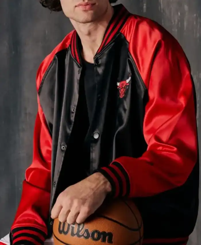1966 Statement Chicago Bulls Red and Black Jacket