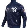 NY Yankees Modern Originals Navy Satin Jacket
