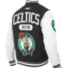 Boston Celtics Classic Rib Black and White Letterman Jacket