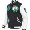 Boston Celtics Classic Rib Black and White Letterman Jacket