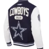Dallas Cowboys Classic Rib Navy and White Letterman Jacket