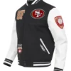 San Francisco 49ers Classic Rib Black and White Letterman Jacket