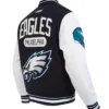 Philadelphia Eagles Classic Rib Black and White Letterman Jacket