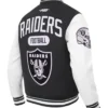 Las Vegas Raiders Classic Rib Black and White Letterman Jacket
