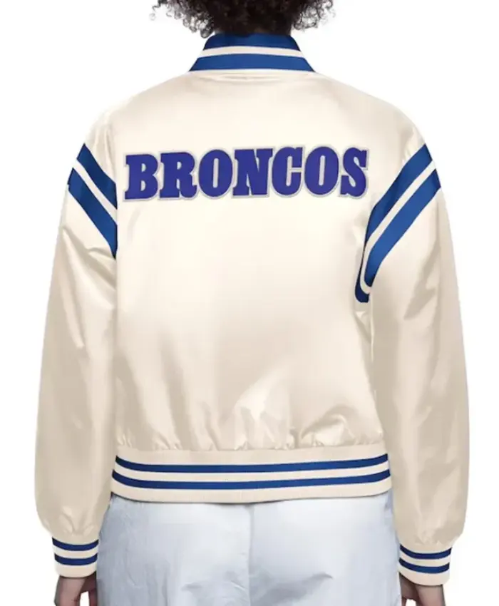 Denver Broncos Cream Full Count Satin Jacket