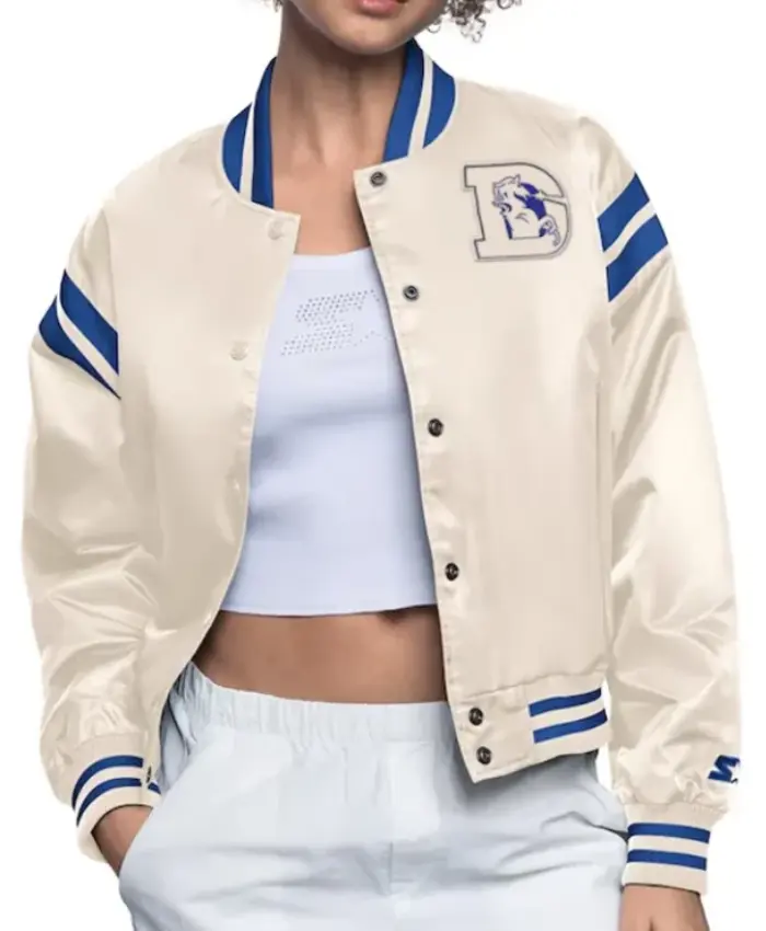 Denver Broncos Cream Full Count Satin Jacket