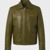 Tyler Perry SiriusXM Studios In Los Angeles Green Leather Jacket