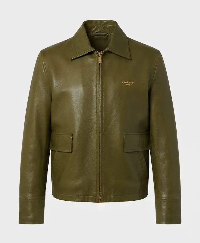 Tyler Perry SiriusXM Studios In Los Angeles Green Leather Jacket