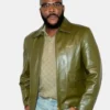 Tyler Perry SiriusXM Studios In Los Angeles Green Leather Jacket