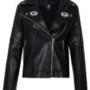Green Bay Packers Cuce Black Leather Moto Jacket