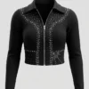 WWE NXT Adriana Rizzo Black Cropped Jacket