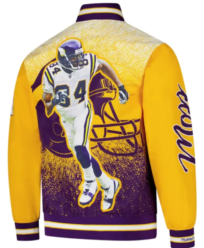 Minnesota Vikings Randy Moss Purple Satin Full-Zip Jacket
