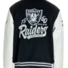 Las Vegas Raiders Collared Black Varsity Jacket