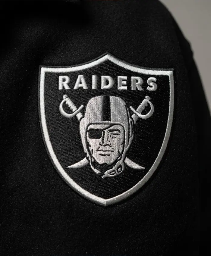 Las Vegas Raiders Collared Black Varsity Jacket