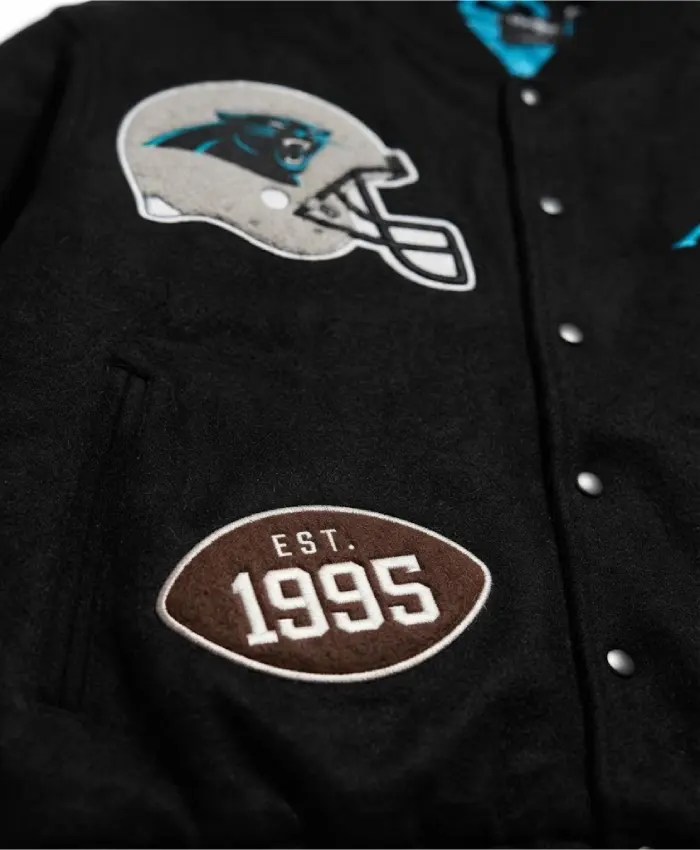 Carolina Panthers Chalk Line Pennant Varsity Jacket