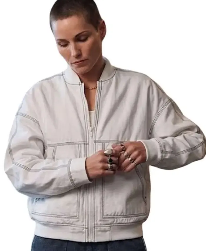 Ted Lasso S04 Jude Mack White Bomber Jacket