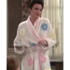 Fran Fine The Nanny White Embroidered Bath Robe