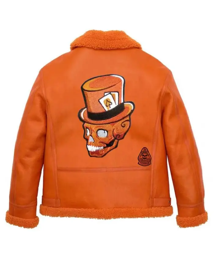 Halloween Orange Shearling Jacket - Image 2