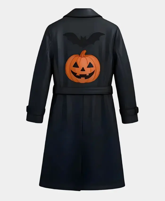 Halloween Leather Trench Coat
