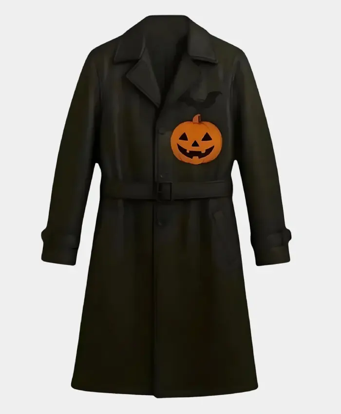 Halloween Leather Trench Coat