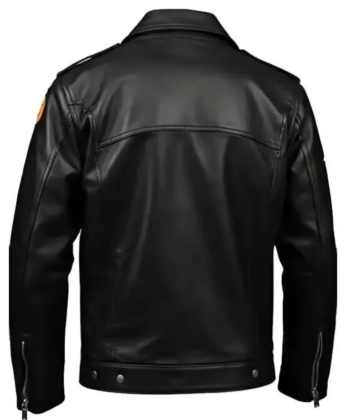 Halloween Black Trucker Leather Jacket