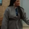 Abbott Elementary Ava Coleman Grey Wool Coat