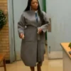 Abbott Elementary Ava Coleman Grey Wool Coat