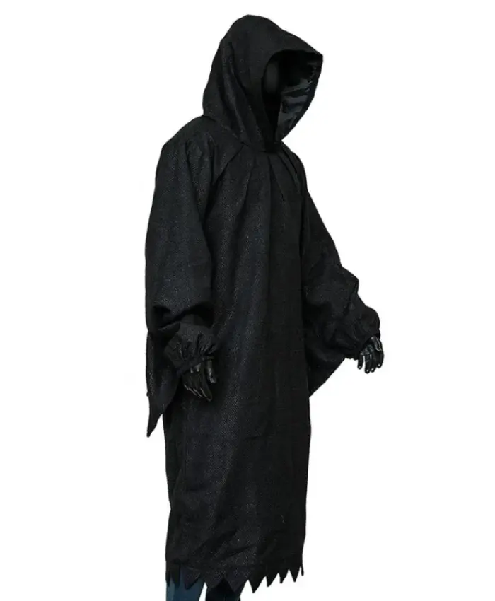 Scream 2022 Movie Ghost Black Wool Hooded Coat