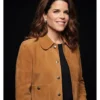 Scream 7 Neve Campbell Brown Suede Jacket