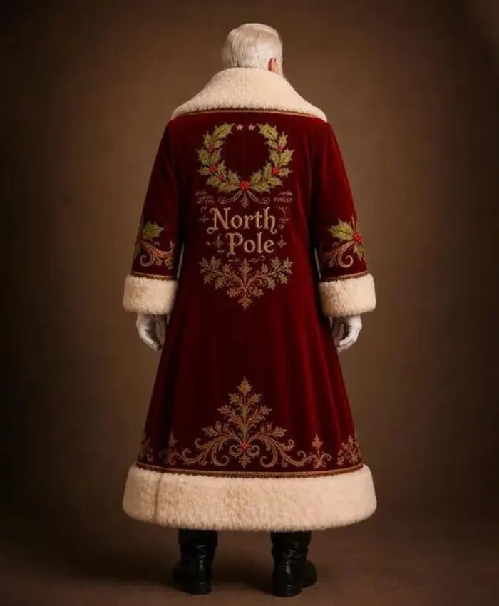 North Pole Santa Velvet Christmas Coat with Fur trim