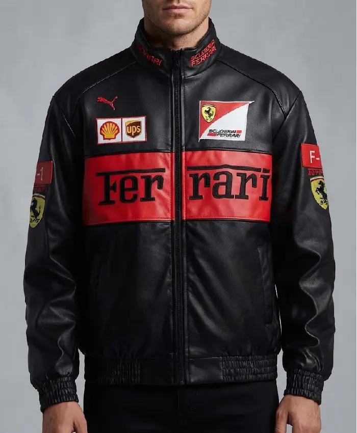 Ferrari F1 Vintage Racing Leather Jacket