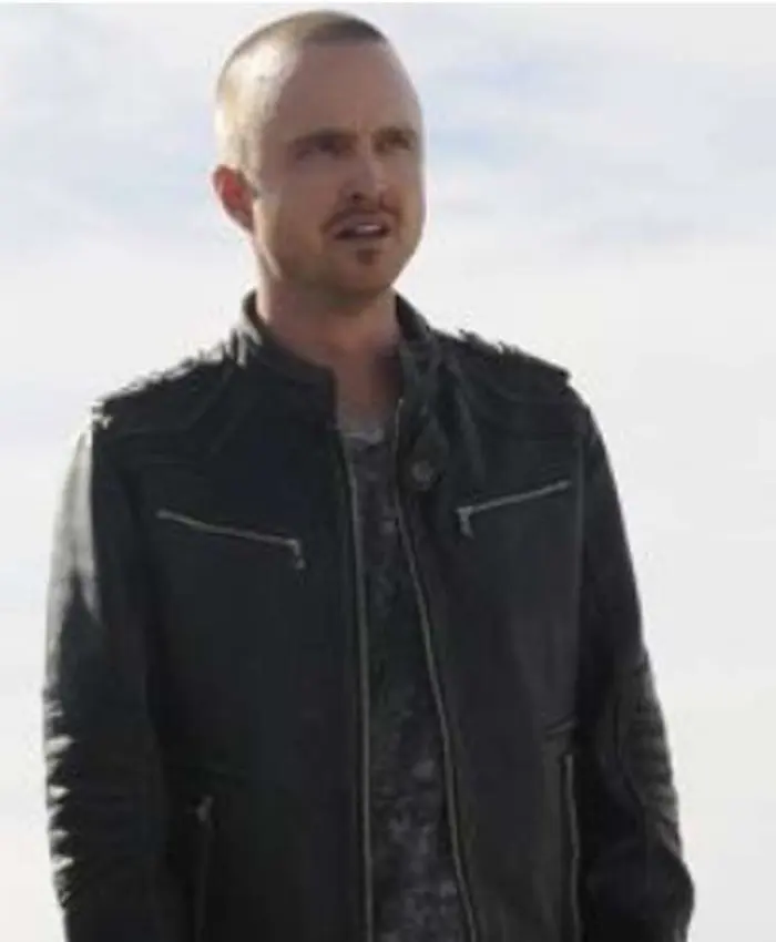 Aaron Paul Breaking Bad Black Leather Jacket