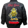 Top Gun MA-1 Tomcat Zip Up Black Parachute Bomber Jacket