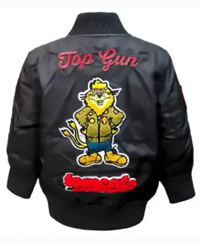 Top Gun MA-1 Tomcat Zip Up Black Parachute Bomber Jacket