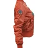 Top Gun MA-1 Rust Women’s Flight Satin Bomber Jacket